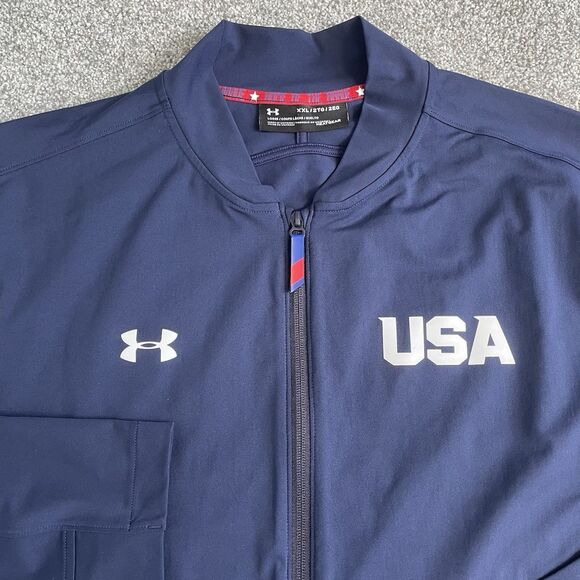 Under Armour USA Olympics Ryder Cup Jacket Full Zip Blue Size XXL 2XL - Picture 5 of 14